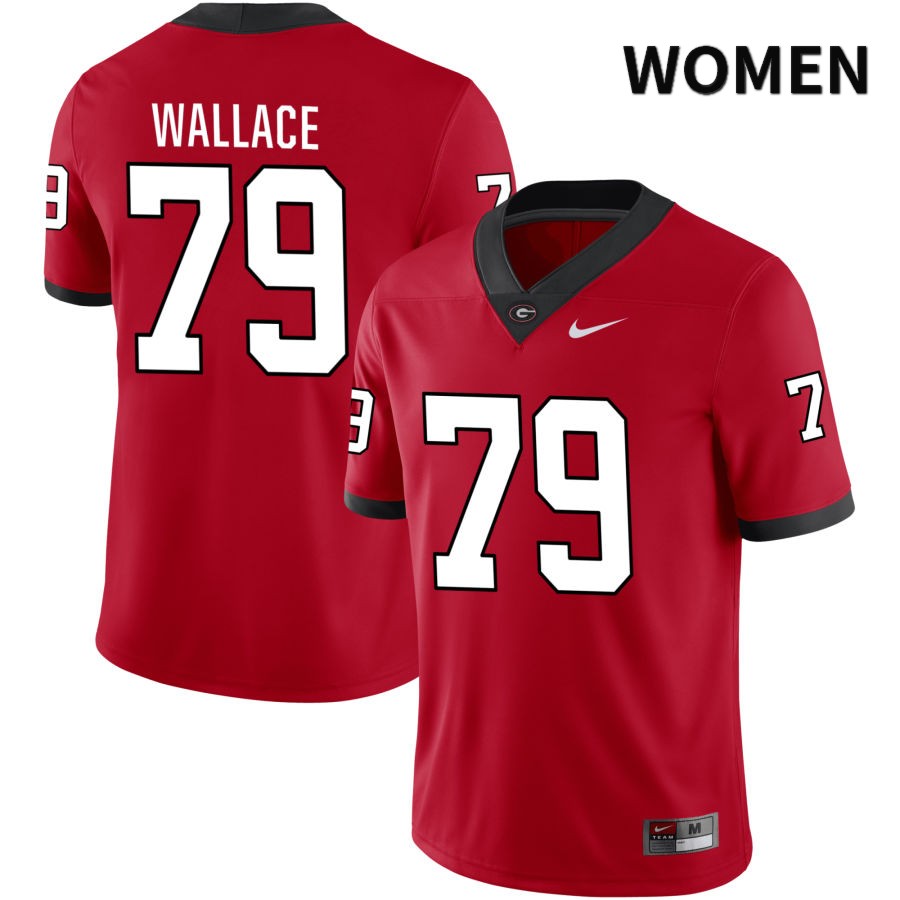 Georgia Bulldogs Women's Weston Wallace #79 Red 2022 NIL Stitched College UGA Football Jersey 23HE018XV